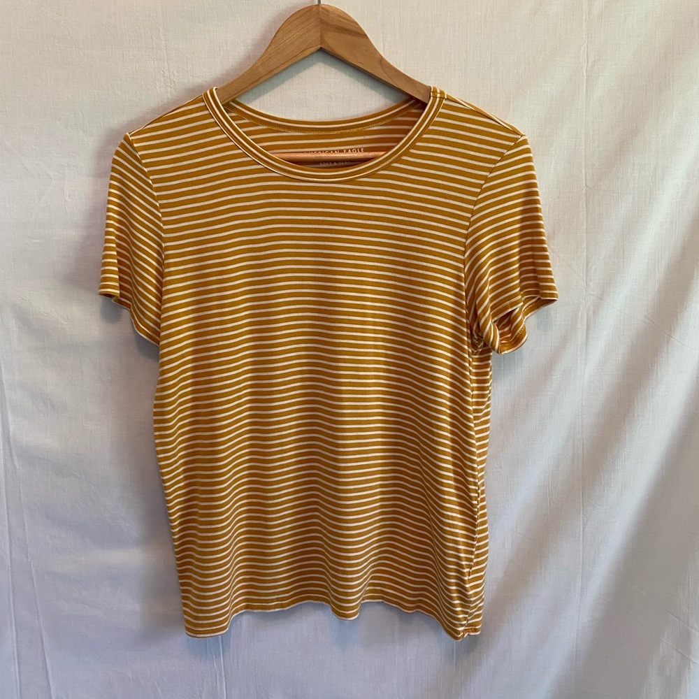 Mustard/white Minimalist Soft & Sexy Tee